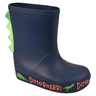 Imagem de Galocha Boot Bota Infantil Luelua Dino Masculina Super Confortável Calce Fácil Detalhe Em 3D Marinho-Feminino