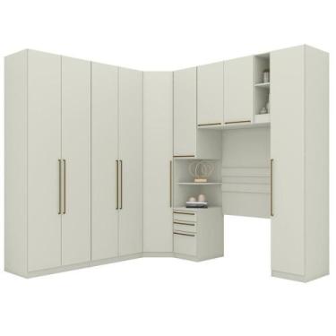 Imagem de Quarto Solteiro Modulado 9 Portas 241x365 Cm Seletto Areia Henn Areia 