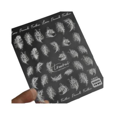 Imagem de Adesivos De Unhas Com Asas De Borboleta Pretas E Roxas, Decalques De M