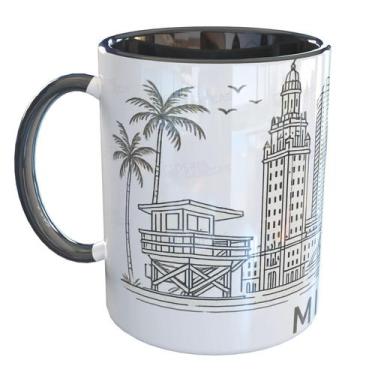 Imagem de Caneca Porcelana Miami - Pense Canecas, Preto