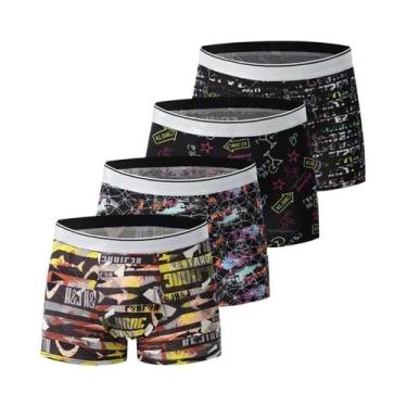Imagem de Cuecas Boxer Florais Confortáveis E Respiráveis Para Homens plus Size,