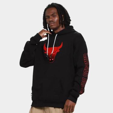 Imagem de Moletom NBA Chicago Bulls Mitchell & Ness Masculino, Preto, M