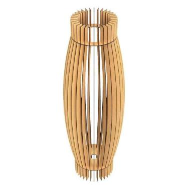 Imagem de Abajur Grande De Chão Obelisco Mdf Luminária Marrom - LENOBRE