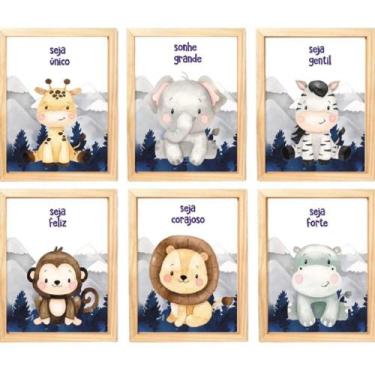 Imagem de Quadro Infantil 6 Un A4 Vidro E Pendurador - SHOPPINGNET