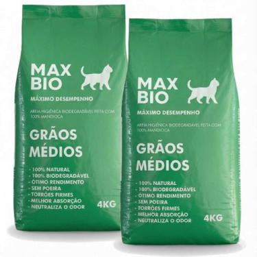 Imagem de Kit 2 Areia para Gato Biodegradável Mandioca Max Bio 8kg - WISECAT