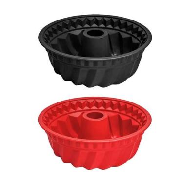 Imagem de Kit 2 Assadeira Redonda Antiaderente Utensílio Sobremesa Molde Cozinha