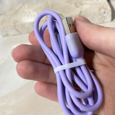 Imagem de Cabo USB-A para Micro USB V8 Lilas 1M Carregamento Rápido - Sem Marca