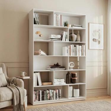 Imagem de Estante de Livros 120cmx187,5cm 5 Prateleiras 12 Nichos em Euforia Bra