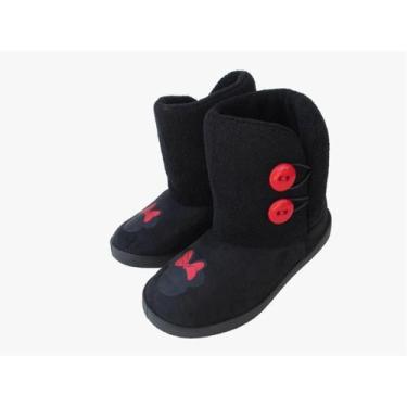 Imagem de Bota Maria Emilia Minnie Forrada Lã Pelinho Infantil, 19/20, Preto