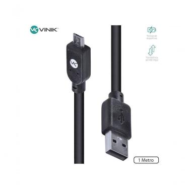 Imagem de Cabo USB X Micro USB MUSB-1 1M USB 2.0 Até 480 MBPS Conectores Reforçados Preto Vinik