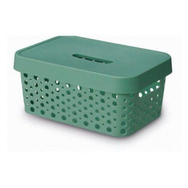 Imagem de Caixa Organizadora Rattan C/ Tampa 4,5L Verde Usual 516