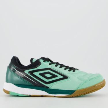 Imagem de Chuteira Umbro Adamant Master Class Pro Bump Futsal Verde e Preta, 38