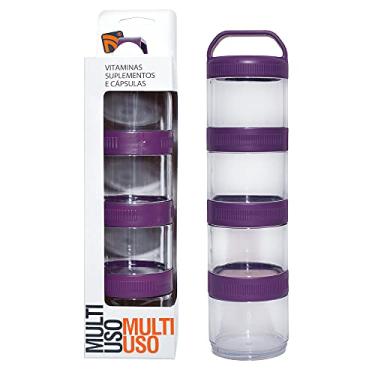 Imagem de Estojo Pote Multiuso para Suplementos, Frutas o Petiços, Roxo, 4 unidades, Prottector, ref-0056.U/R