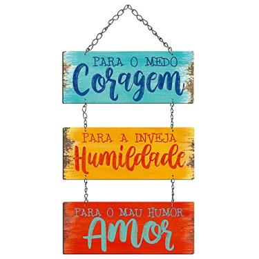 Imagem de Placa Mdf 25x48cm Coragem Humildade Amor