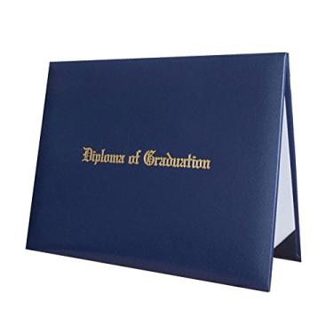 Imagem de Capa Diploma 6x8 7x9 impressão suave "Diploma of Graduation" Certificate Cover Grad Days, Azul marinho, 7x9