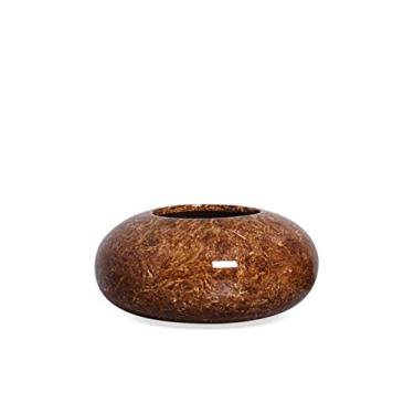 Imagem de Cachepot Redondo G Decoração Cerâmica Marrom Marmorizado Petra