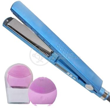 Imagem de Kit 1 Prancha Nanotitanium + 1 Esponja Facial Rosa Bebê Nº7