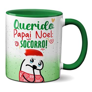 Imagem de Caneca de Natal Engraçada Flork Papai Noel Socorro (Verde)