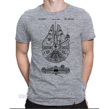 Imagem de Camiseta Millenium Falcon Han Solo Star Wars Camisa Geek - King Of Gee