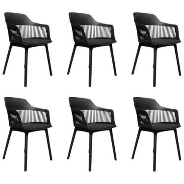 Imagem de Kit 6 Cadeiras Design De Jantar Marcela Preta - Sf. Home