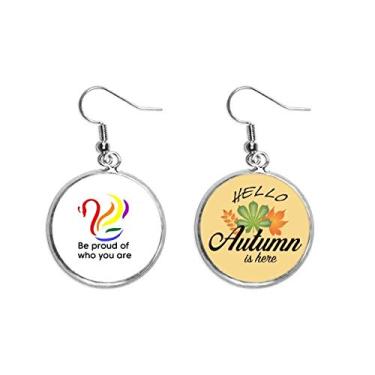 Imagem de Be Proud Of Who You Are Art Deco, presente moderno, brinco de folha de outono