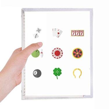 Imagem de Caderno de ilustração de elementos pequenos cassino, diário de folhas soltas, recarregável, papelaria