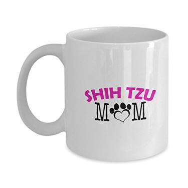 Imagem de Caneca engraçada de casal Shih Tzu – pai shih tzu – mãe shih tzu – presentes para amantes de shih tzu – ideia única de presentes de cerâmica (mamãe)