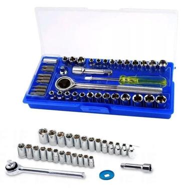 Imagem de Jogo de Soquetes com Pontas Bits Catraca e Adaptador 3/8 com 40 peças - Starfer