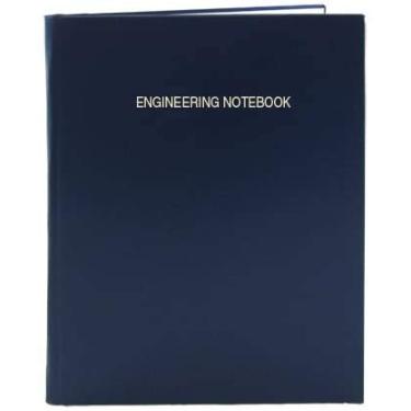 Imagem de Caderno de engenharia da BookFactory - 96 páginas (formato de grade de engenharia de 0,61"), 20,32 cm x 27,94 cm, caderno de laboratório de engenharia, capa, capa rígida costurada fina (EPRIL-LGS-A-T4-Size--Main), Blue Imitation Leather, 8 7/8" x 11 1/4" – 168 pg