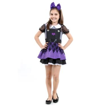 Imagem de Fantasia Boneca do Mal Vestido Infantil com Tiara - Halloween
 G