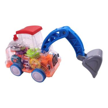 Imagem de Carro de brinquedo transparente para crianças Carro elétrico mecânico operado por bateria brinquedo de carro de corrida com engrenagens móveis colorid