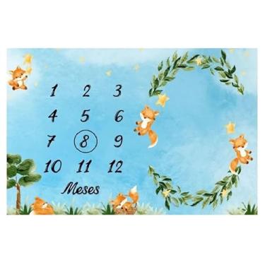 Imagem de Lençol Painel Cenário Fotos MDF Mêsversário Raposa Azul