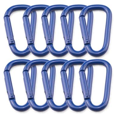 Imagem de XCPHGFM 10pcs D Ring Shape Mosquetão Mosquetões de liga de alumínio para acampamento ao ar livre, caminhadas, escalada
