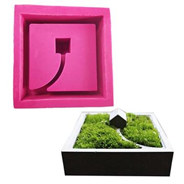 Imagem de Vaso de flores quadrado molde de silicone para plantador de suculentas de concreto molde de argila de cimento em vaso micro paisagem molde de bonsai de musgo ornamentos de mesa