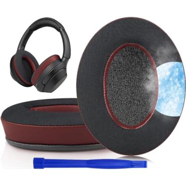 Imagem de SOULWIT Substituição de Almofadas com Gel Refrescante para Sony WH-1000XM3 (WH1000XM3) Auscultadores Over-Ear, Espuma de Isolamento de Ruído de Alta Densidade, Espessura Adicional-Borgonha