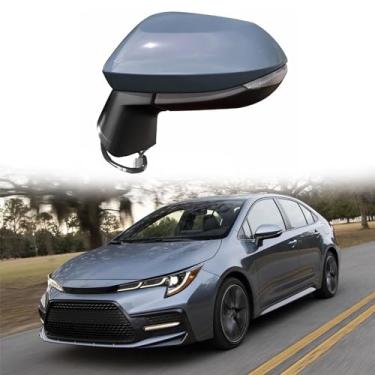 Imagem de Conjunto de espelho lateral do motorista adequado para Toyota Corolla 2019 2020 2021 Toyota Corolla Espelho retrovisor de reposição para Toyota Corolla Acessórios ajuste de lente, aquecimento, luz de