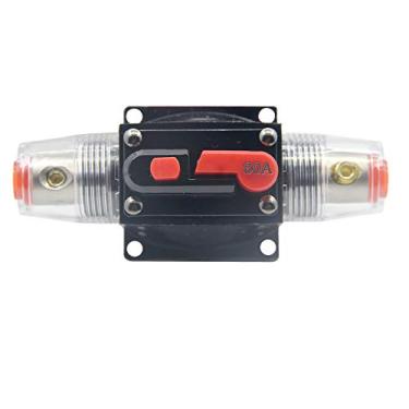Imagem de RKURCK Disjuntor de disjuntor de 60 Amps, interruptor estéreo de carro, porta-fusíveis em linha, 12 V-24 V CC inversor de reposição manual de fusíveis para barcos automotivos marítimos, sistema de alto-falante de áudio 60 A