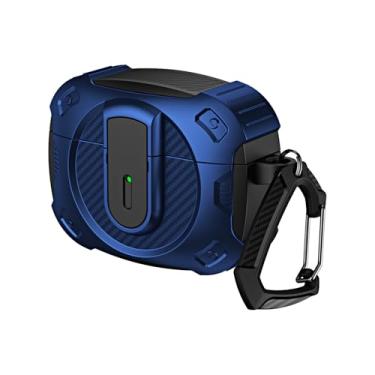 Imagem de LOOKCN Capa para fone de ouvido Apple Airpods Pro2 Nd AirpodsPro 3 2 Fecho de pressão para trava Capa à prova de quedas de grau dilatar com fecho antiperda, para AirPods Pro2, azul