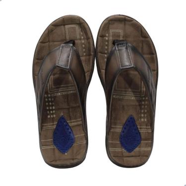 Imagem de Chinelo Masculino Pegada Em Couro Cravo Marrom