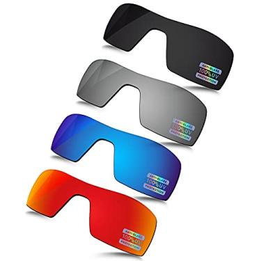 Imagem de Bowyer Lentes de substituição compatíveis com óculos de sol Oakley Turbine Rotor OO9307 - preto + prata + azul gelo + vermelho fogo