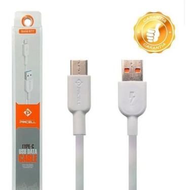 Imagem de Cabo Celular USB Tipo-C 2 Metros Branco Transferência 500MB segundos R