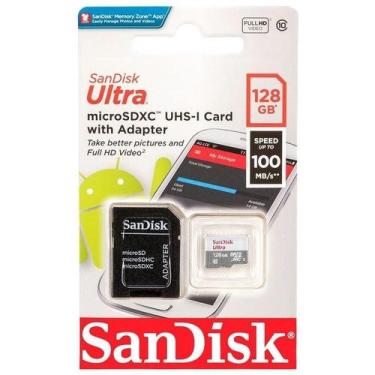 Imagem de Cartao De Memoria Sandisk 128Gb Micro Sd C/Adap Classe 10