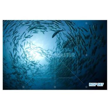 Imagem de Papel De Teto Fundo Do Mar Cardume De Peixes 3,5M Rof87 - Você Decora