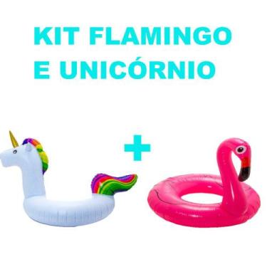 Imagem de Kit de Boias de Flamingo Mais Unicórnio Churrasco  Praia - Elite