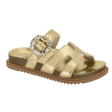 Imagem de Chinelo Flatform Infantil Menina Fivela Molekinha 2327106, Dourado, 26