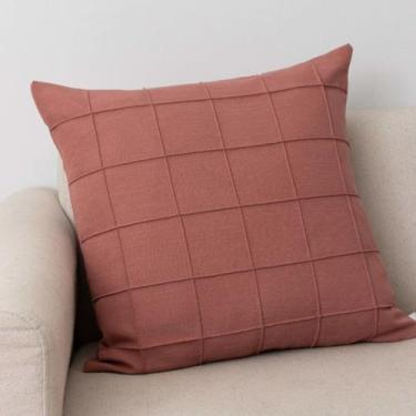 Imagem de Capa de Almofada Linho Square Rosa Chá 50cm - Andréia Carvalho Decoraç