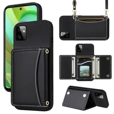 Imagem de Furiet Capa carteira para Motorola Moto G Power 5G 2023 com alça transversal de couro PU premium porta-cartão à prova de choque resistente acessórios de corpo inteiro capa para celular para GPower G5