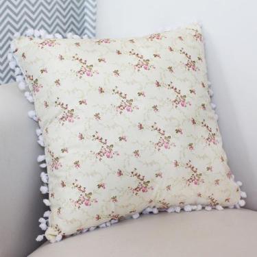 Imagem de Almofada Decorativa com Refil - Laura Baby, Floral Rosa