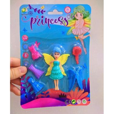 Imagem de Brinquedo Infantil Boneca Fada MagicaTroca de Roupa Asas e Cabelo Prin