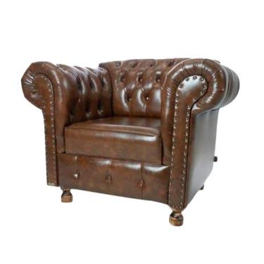 Imagem de 1 Poltrona Chesterfield Capitone Luiz XV - CORANO MARROM /  Recepção, 